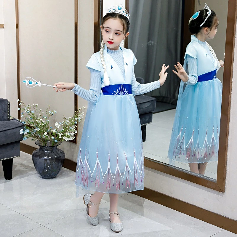 Wholesale Stock Apparel Children Clothing Baby Frock Designs Beautiful Long Sleeve Sweater Dresses