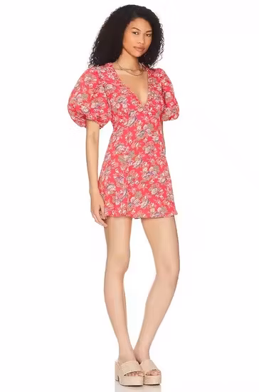 L287034 White Bear Print Short Sleeve Mini Dress