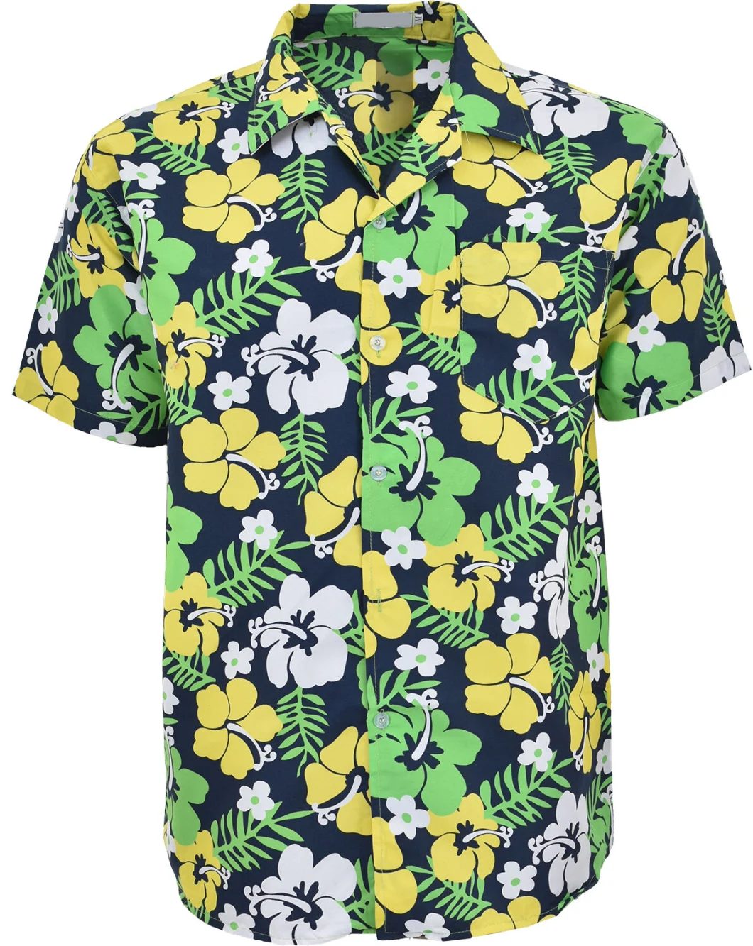 Men Blouse Hawaiian Shirts Summer Beach Holiday Button T Shirt Tops