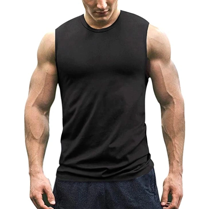 Men Workout Tank Top Sleeveless Muscle Shirt Cotton Gym Training Bodybuilding Tee