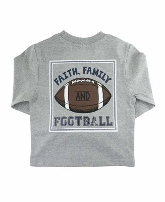 Little Baby Clothes 남아 Faith, Family Football 시그니처 그래픽 Southern Pocket 티셔츠